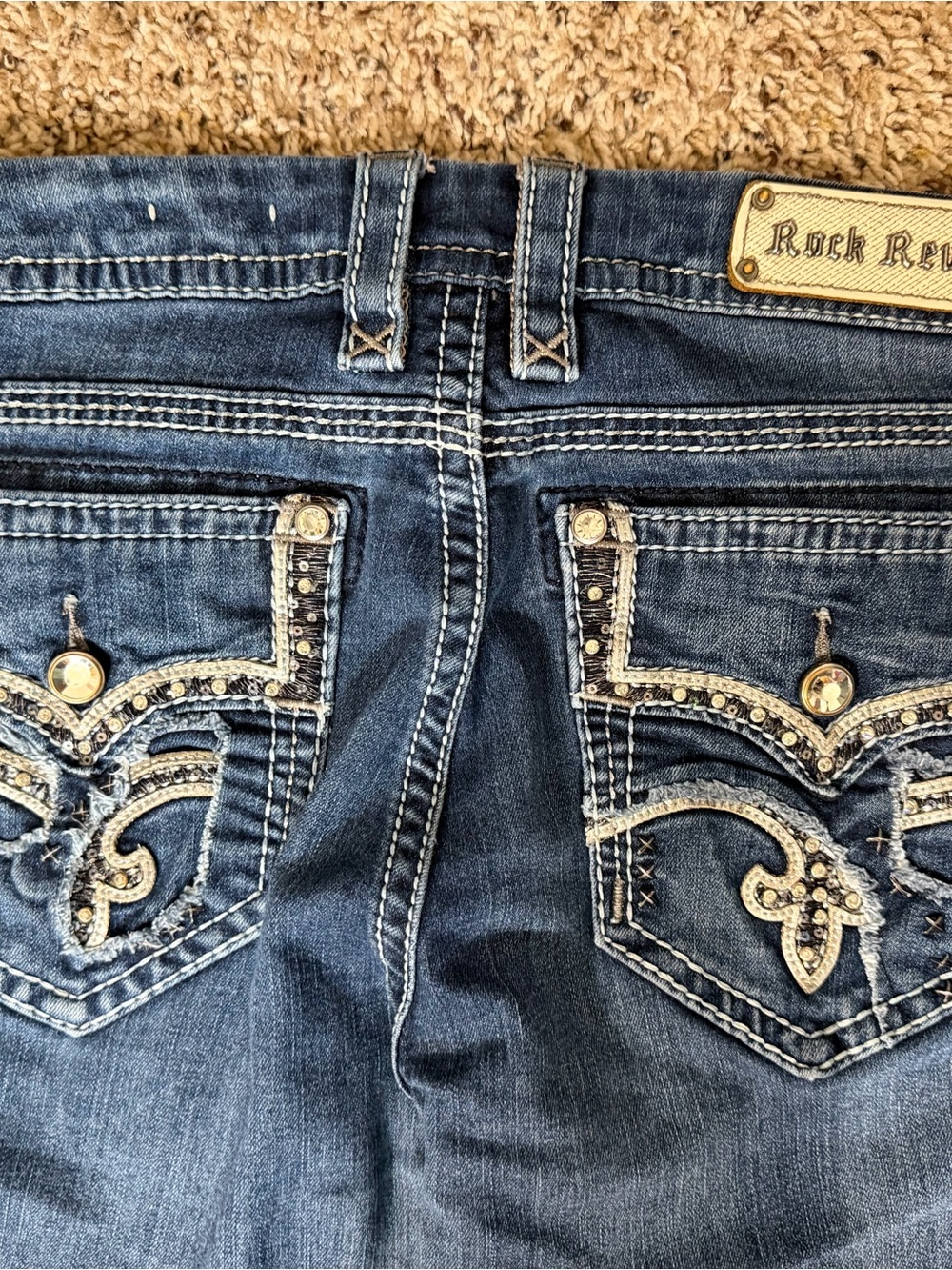 Rock Revival Women’s Blue Straight Leg Denim Jeans - Picture 5 of 6